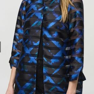 Joseph Ribkoff Blue and Black Patterned Jacket